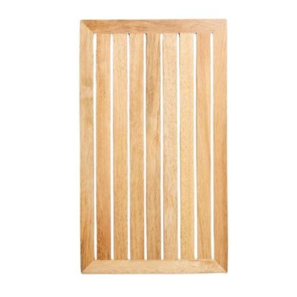 Hearth & Hand Magnolia Wood Slatted 24x14" Bath Ma Brown - Picture 4 of 4